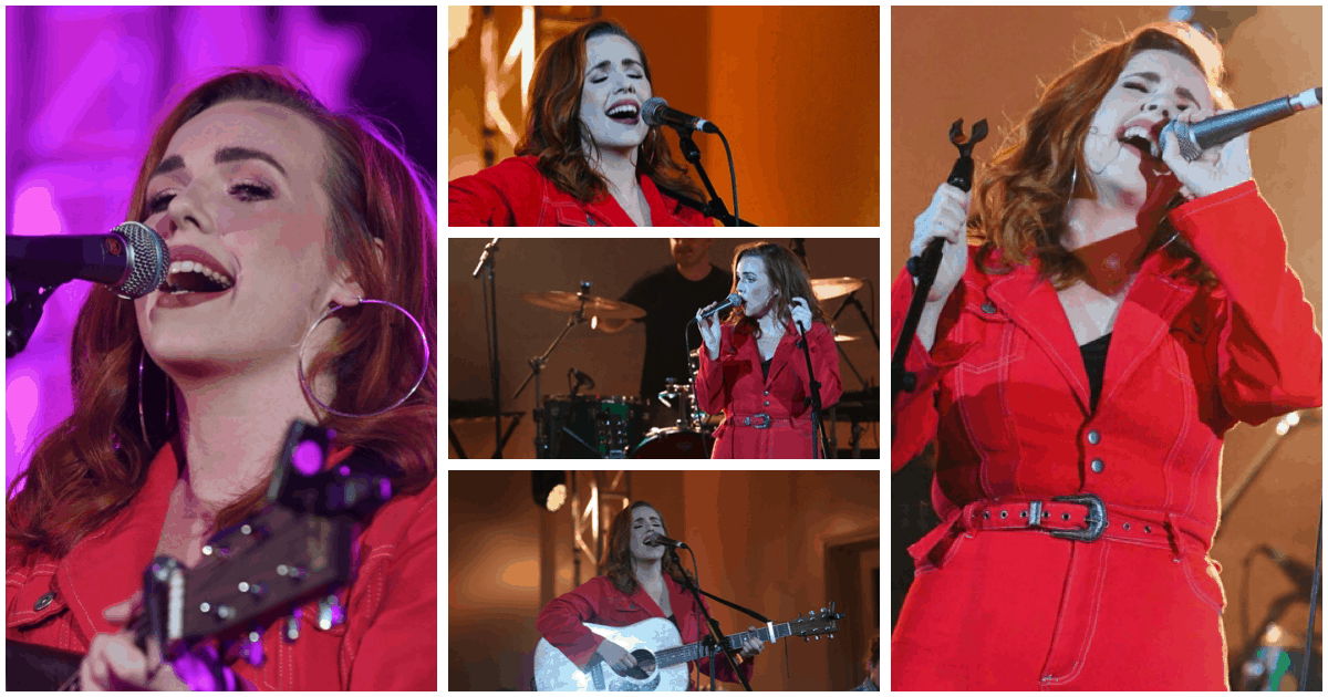 Laura Oakes performing the main stage at The British Country Music Festival