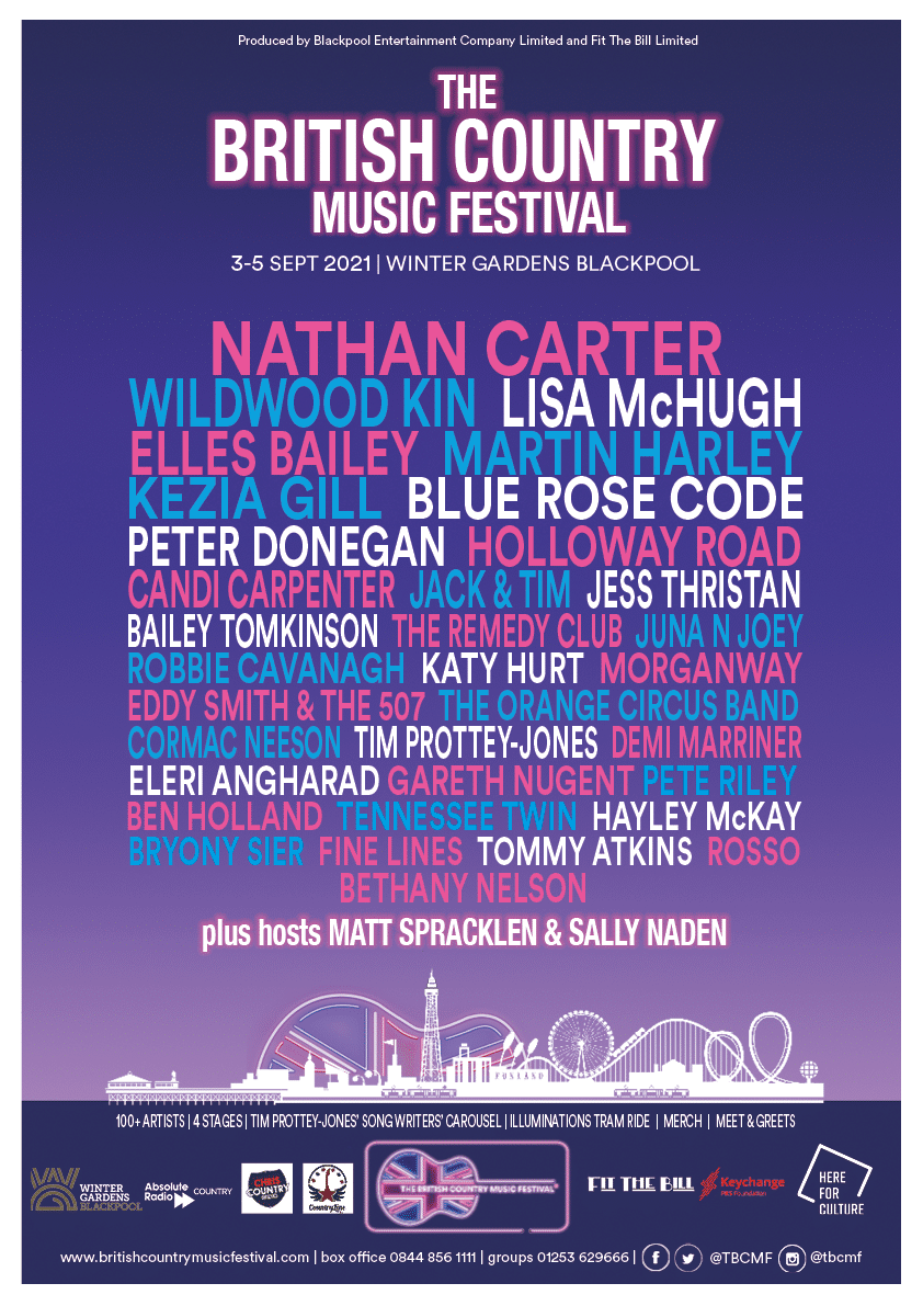 TBCMF-A3 POster RGB 2021 AUG Line-Up Poster for The BritishCountry Music Festival 2021