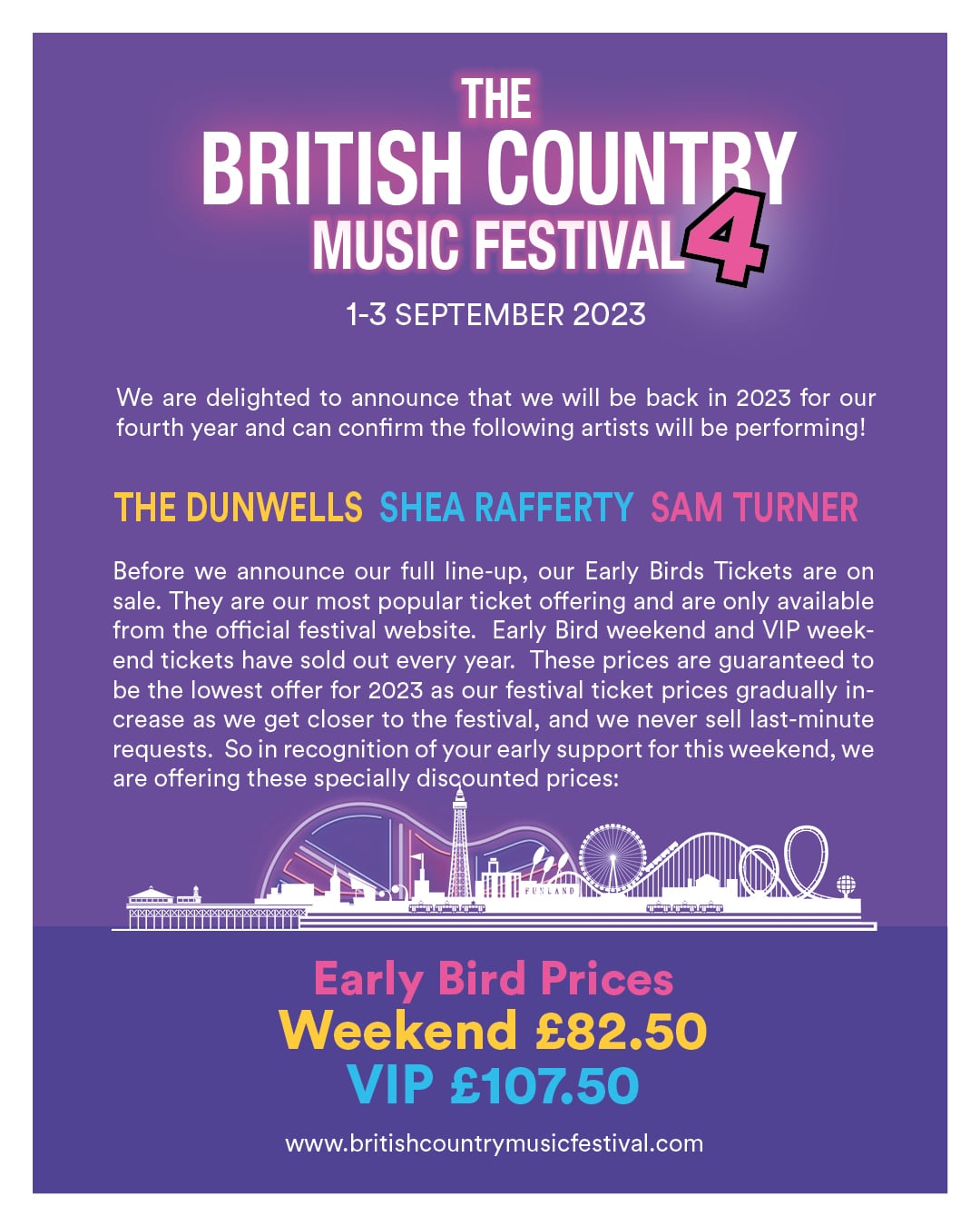 Early Bird Offer for The British Country Music Festival 2023