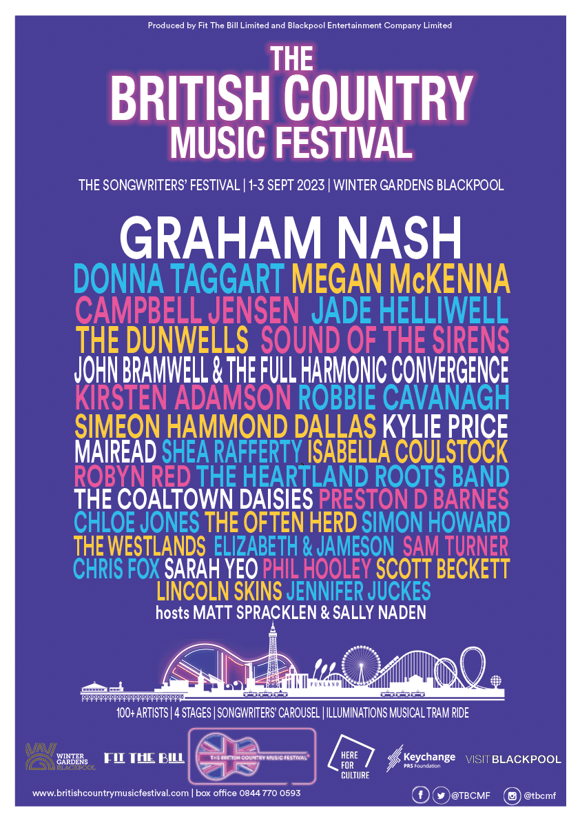 Festival Line Up Poster for The British Country Music Festival