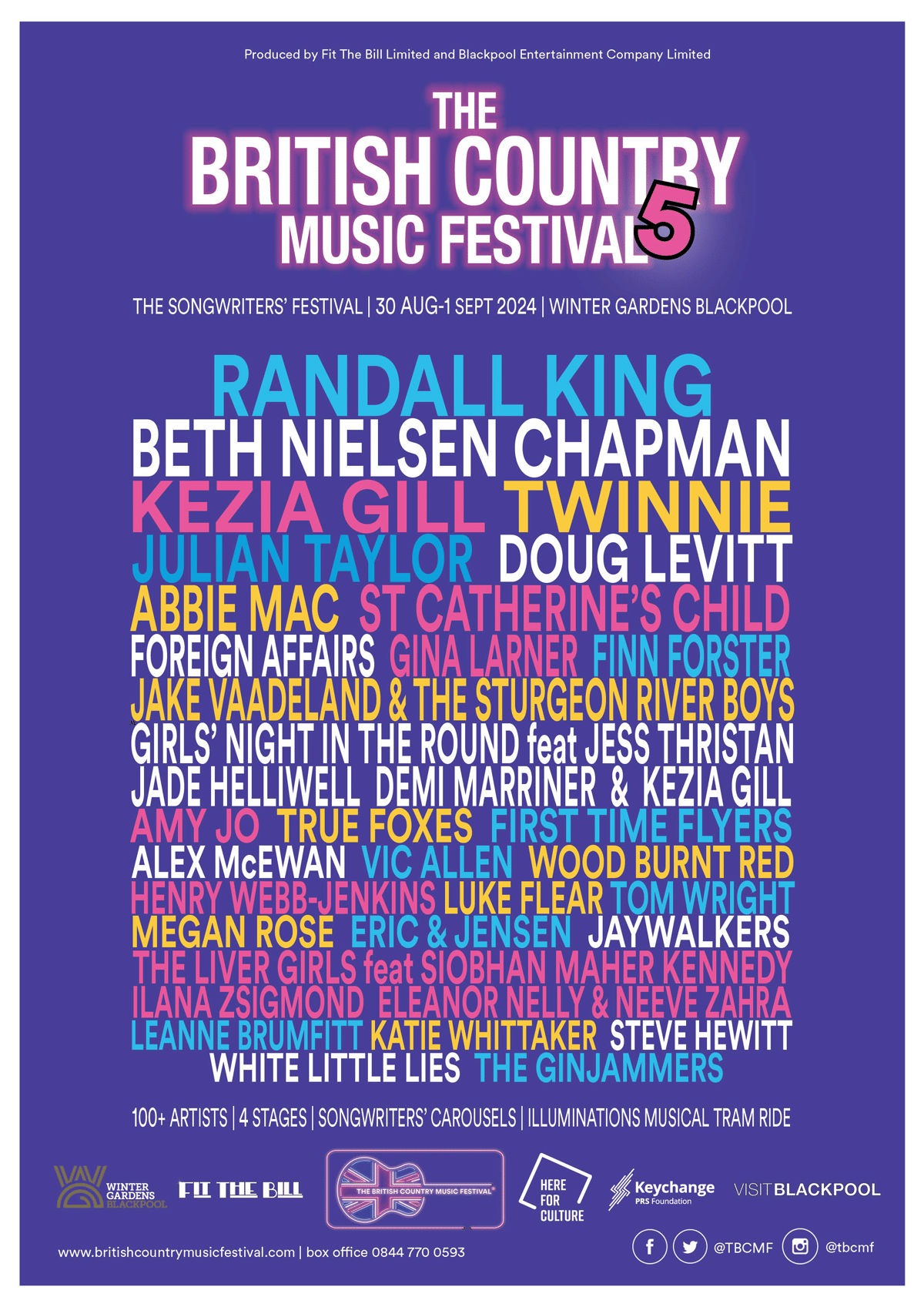 The Brtish Country Music Festival Lineup Poster 2024